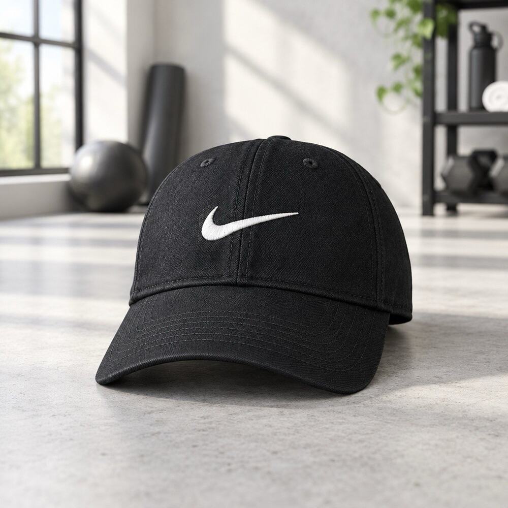 Nike Dri-Fit Legacy 91 Adjustable Hat Black White Swoosh Logo Unisex